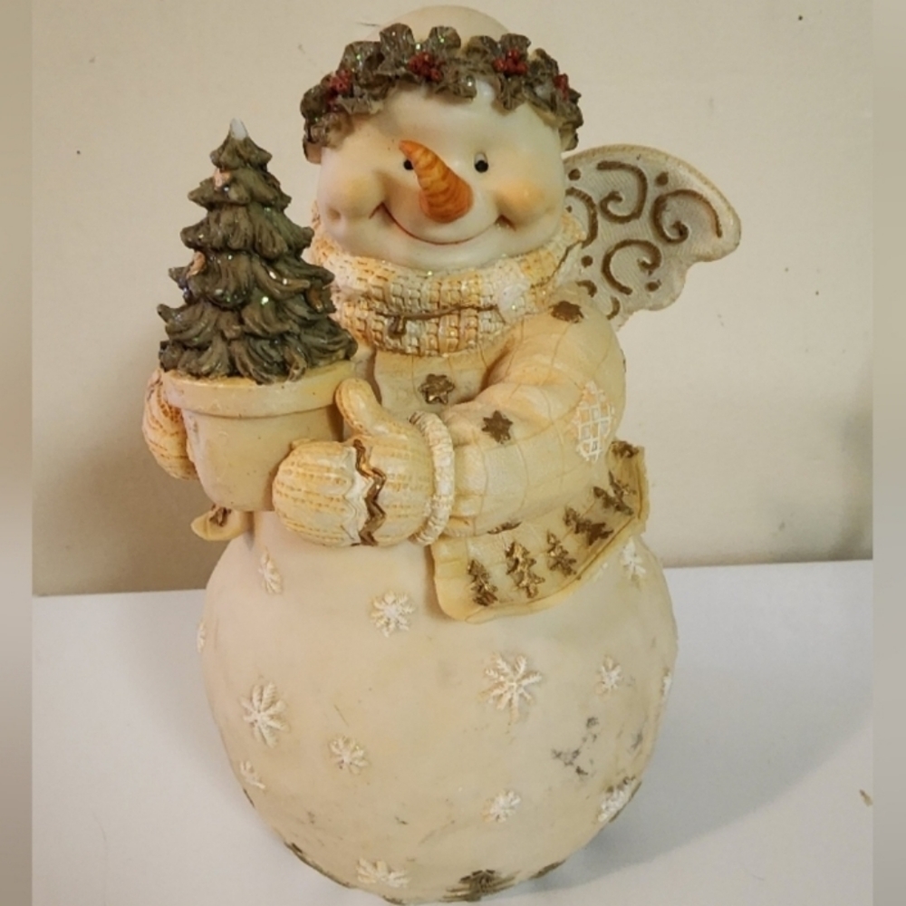 Vintage Winter Snowman Angel